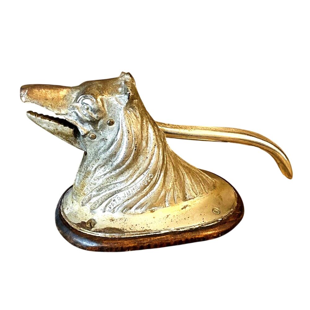 Antique Cast Iron Borzoi Russian Wolfhound Dog Nutcracker c1920 9.5" Long